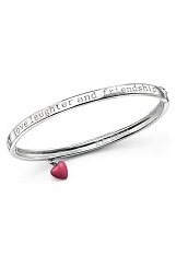 gorgeous silver heart oval baby bangles